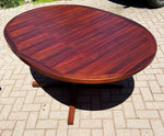 REFINISHED Danish Mid Century Modern Rosewood Table w 2 Leaves by Dyrlund, 64