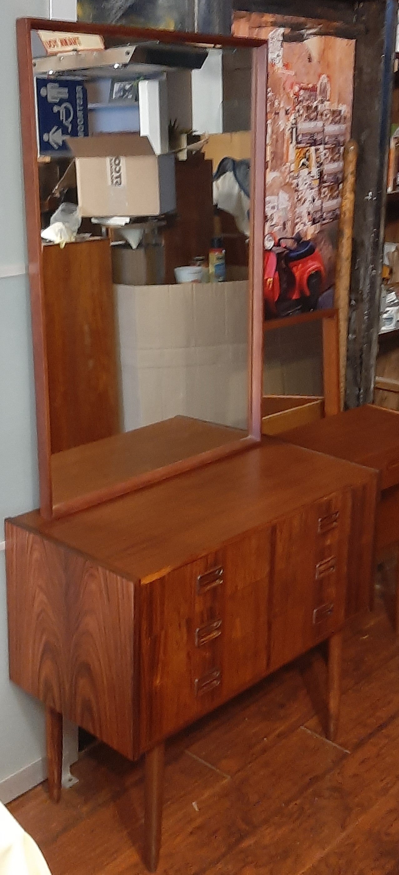 REFINISHED Danish MCM Rosewood Dresser 6 Drawers & Mirror PERFECT - Mid Century Modern Toronto