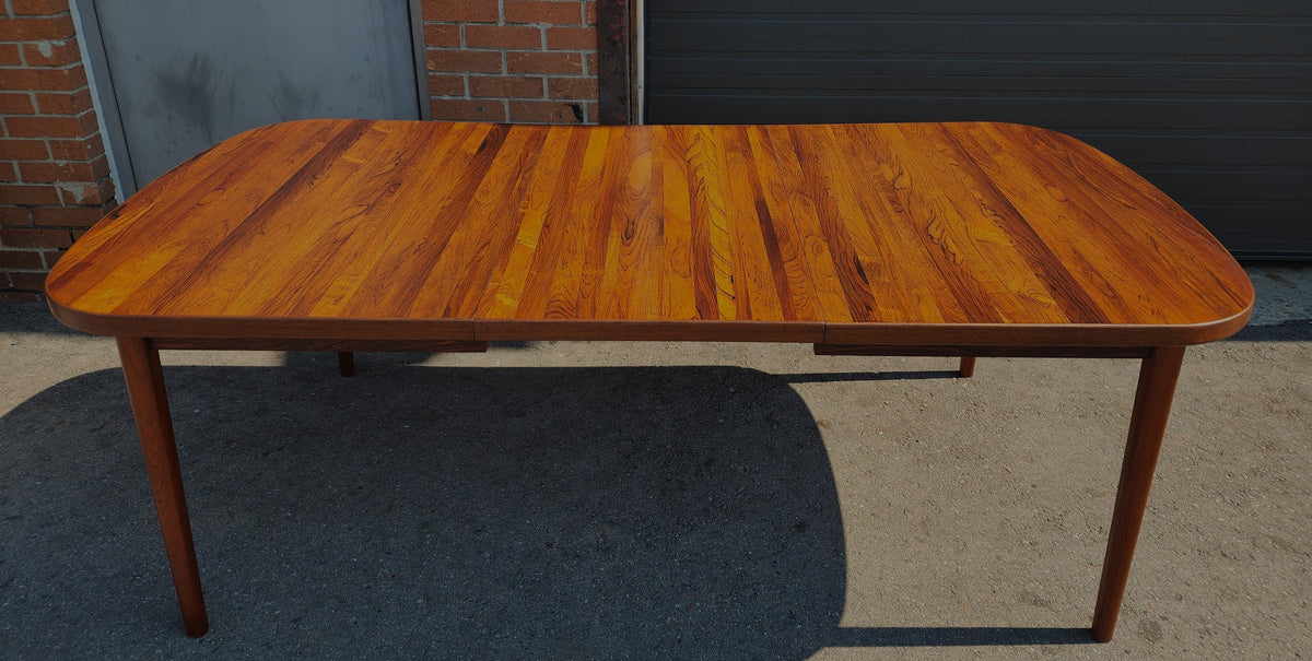 REFINISHED Danish Mid Century Modern Rosewood Table w 1 Leaf 61