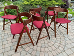 4 Danish Mid Century Modern Teak Arm Chairs by TH Harlev REUPHOLSTERED 1