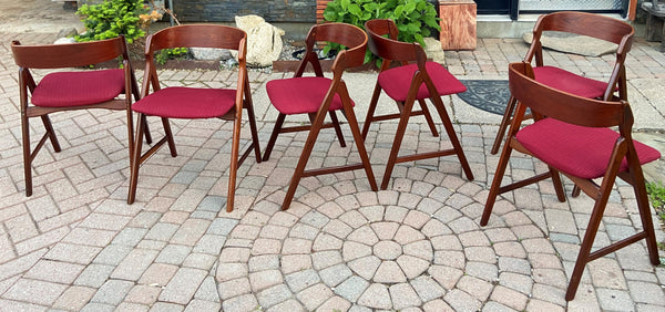 4 Danish Mid Century Modern Teak Arm Chairs by TH Harlev REUPHOLSTERED