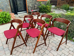 4 Danish Mid Century Modern Teak Arm Chairs by TH Harlev REUPHOLSTERED 9