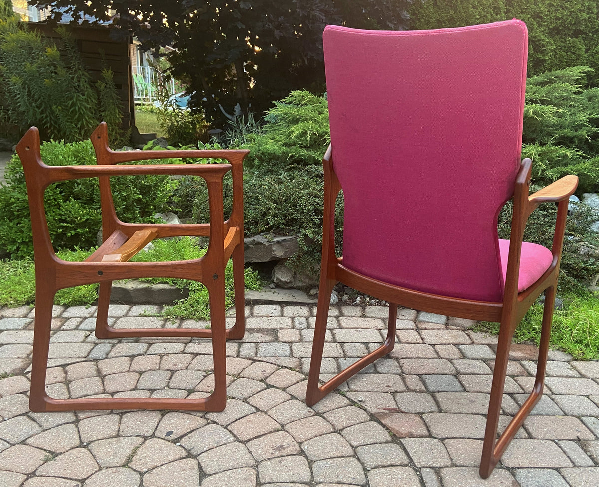 CHOOSE FABRIC! 2 REFINISHED Danish Mid Century Modern Teak Armchairs by Jacob Kjær