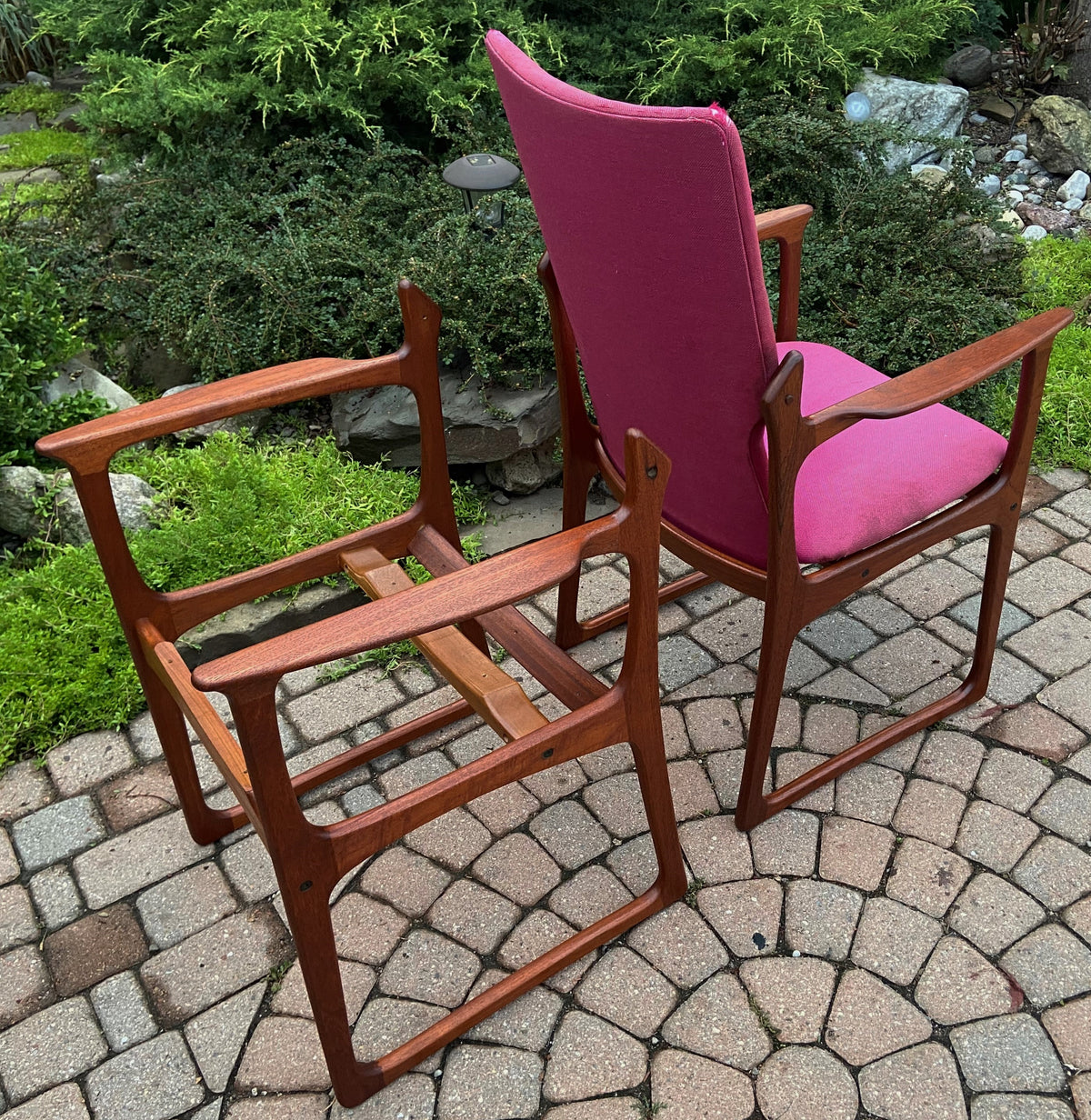 CHOOSE FABRIC! 2 REFINISHED Danish Mid Century Modern Teak Armchairs by Jacob Kjær
