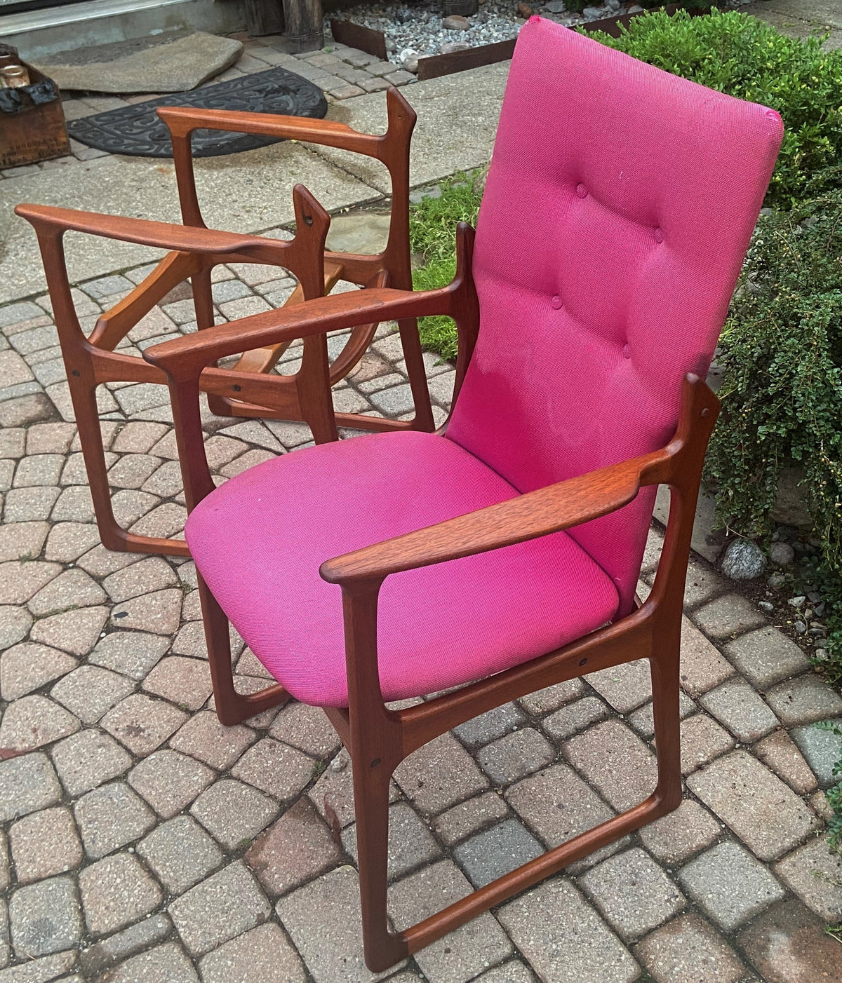 CHOOSE FABRIC! 2 REFINISHED Danish Mid Century Modern Teak Armchairs by Jacob Kjær