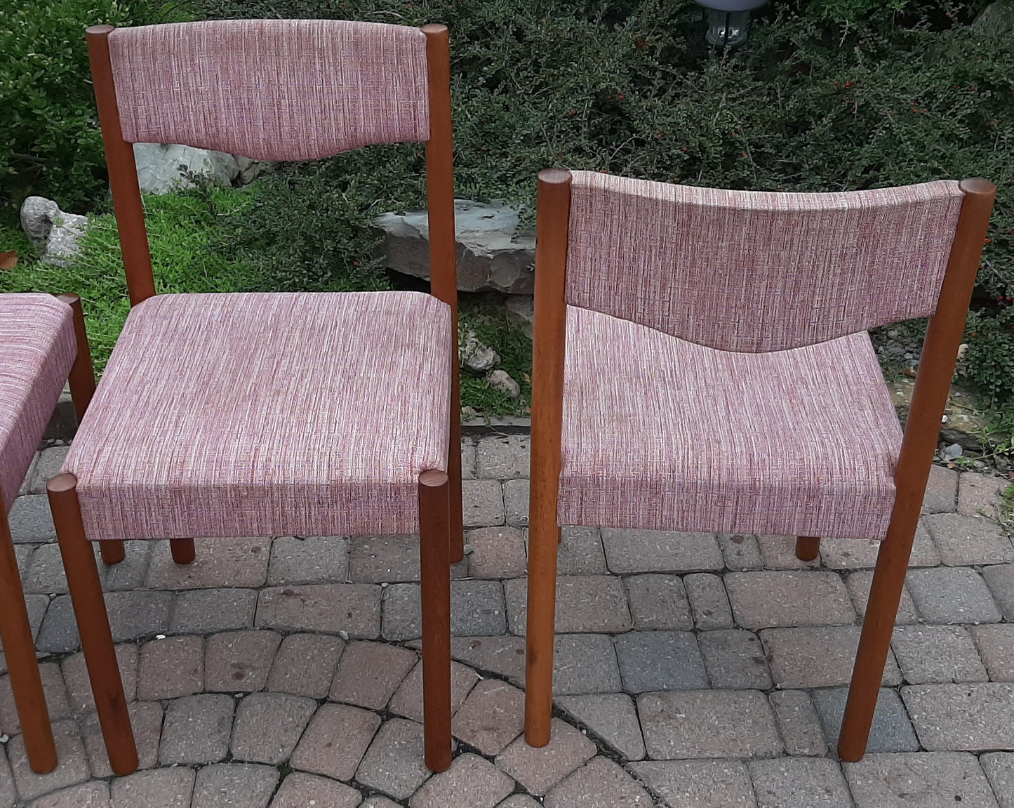 4 REFINISHED Danish MCM teak chairs by Poul M.Volther PERFECT, ready for new upholstery