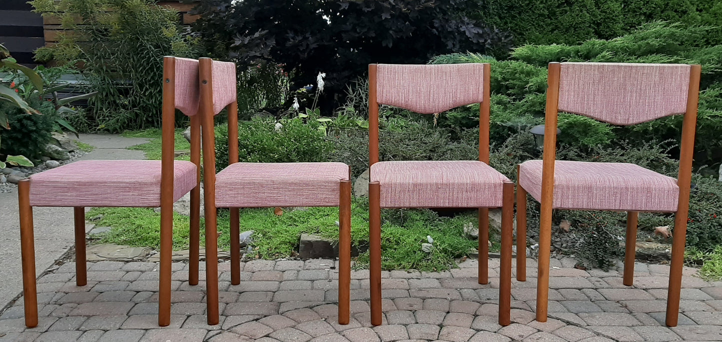 4 REFINISHED Danish MCM teak chairs by Poul M.Volther PERFECT, ready for new upholstery