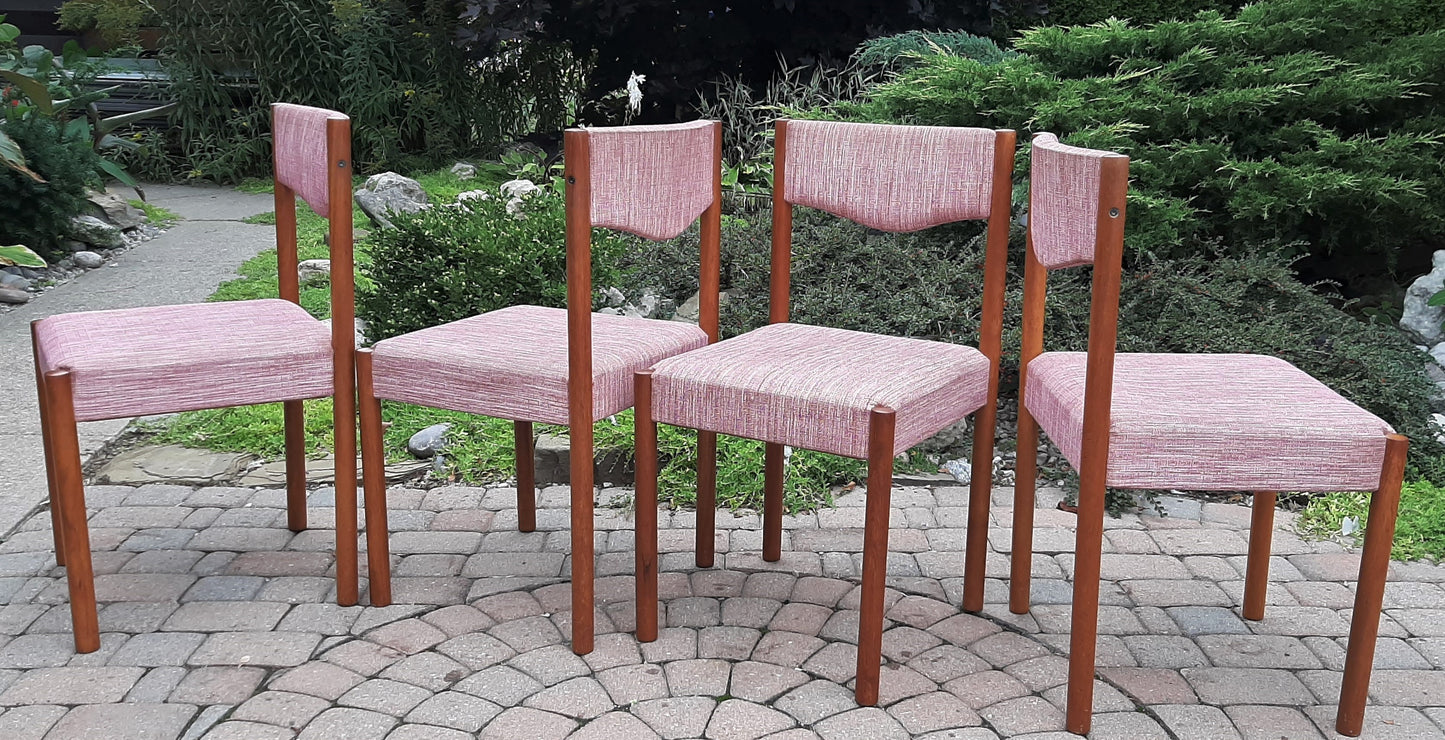 4 REFINISHED Danish MCM teak chairs by Poul M.Volther PERFECT, ready for new upholstery