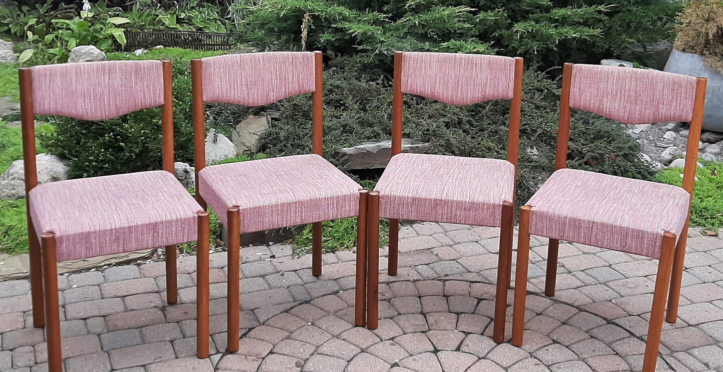 4 REFINISHED Danish MCM teak chairs by Poul M.Volther PERFECT, ready for new upholstery