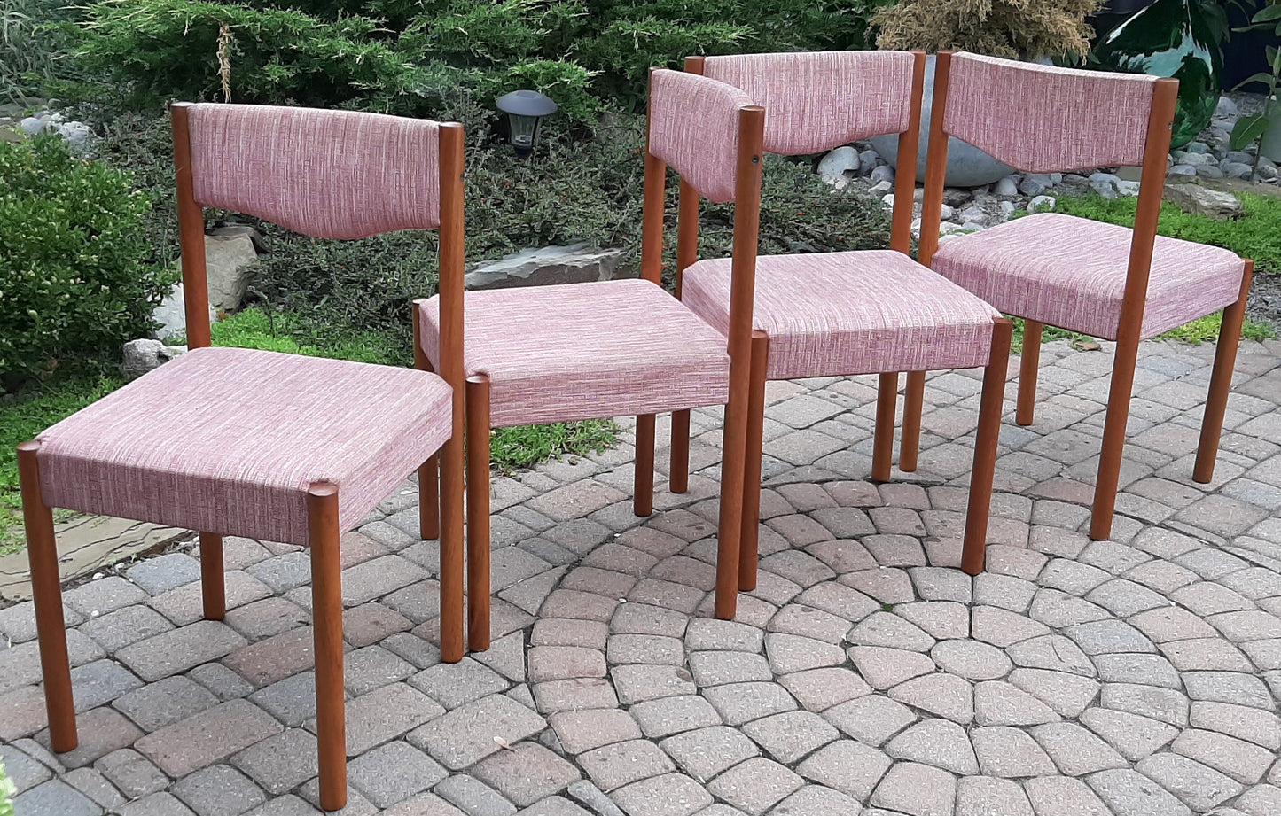 4 REFINISHED Danish MCM teak chairs by Poul M.Volther PERFECT, ready for new upholstery