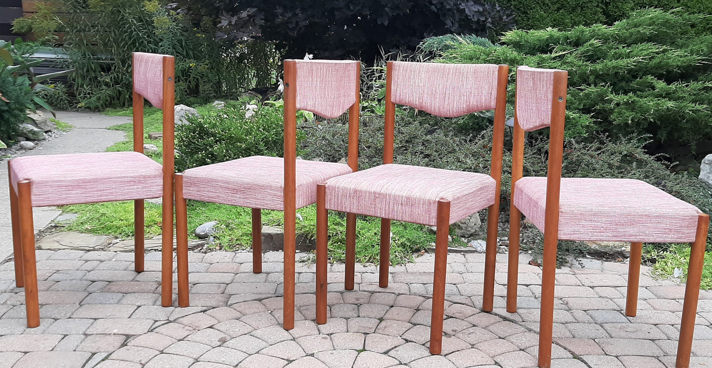 4 REFINISHED Danish MCM teak chairs by Poul M.Volther PERFECT, ready for new upholstery