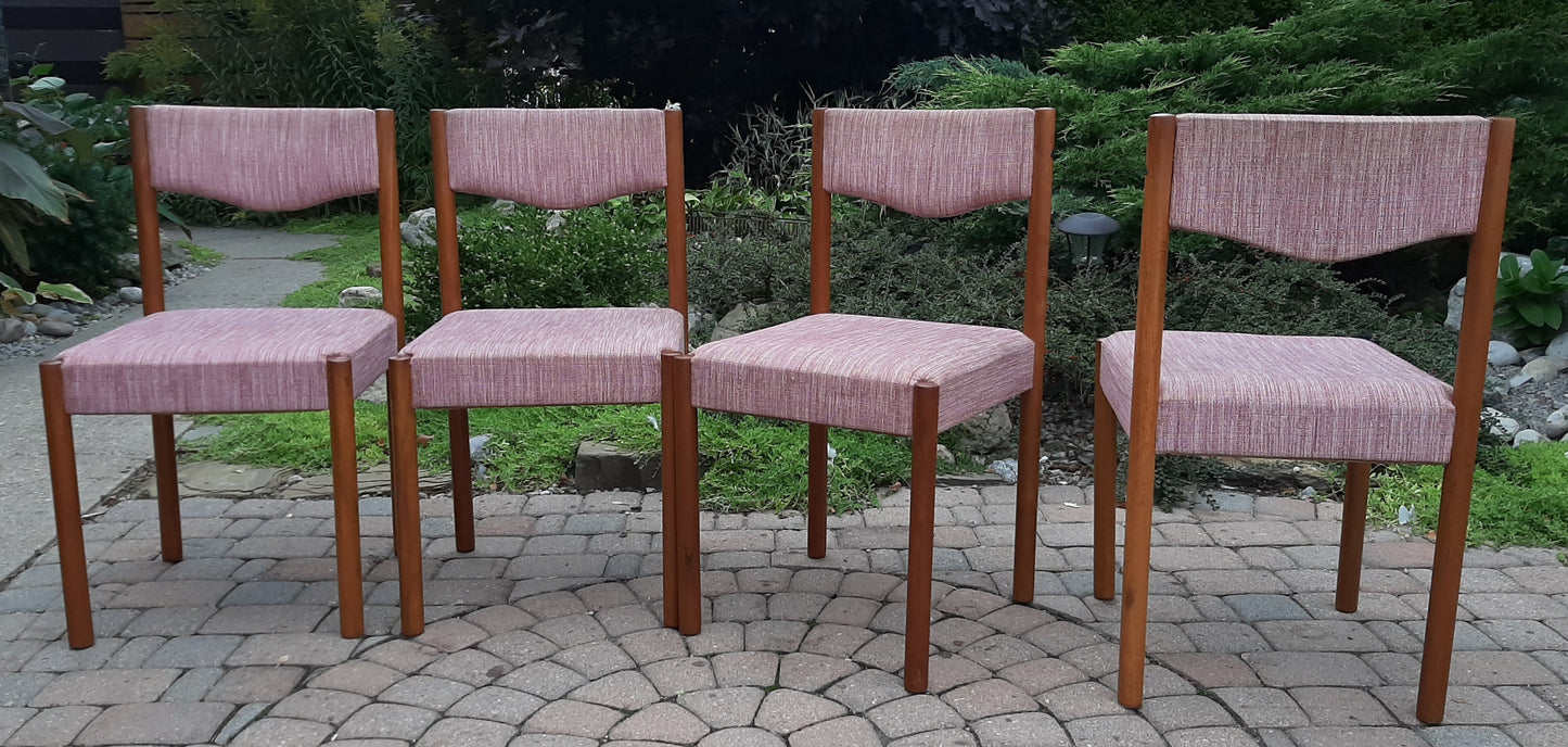 4 REFINISHED Danish MCM teak chairs by Poul M.Volther PERFECT, ready for new upholstery