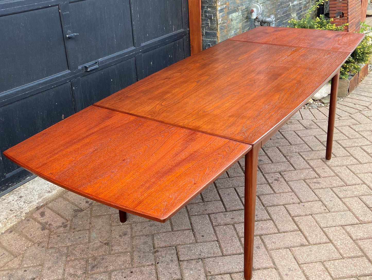 REFINISHED Danish MCM Teak Drop Leaf Table by Arne Vodder for Vamo 54.5"-97.5"