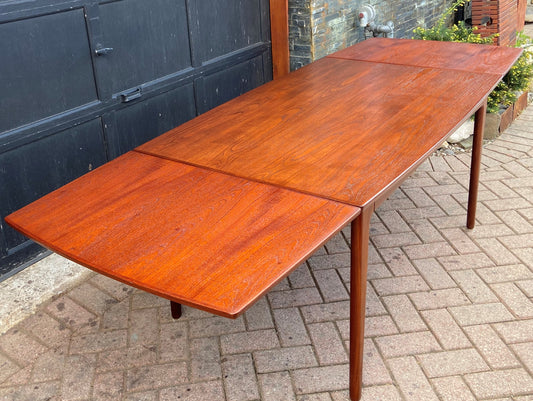 REFINISHED Danish MCM Teak Drop Leaf Table by Arne Vodder for Vamo 54.5"-97.5"