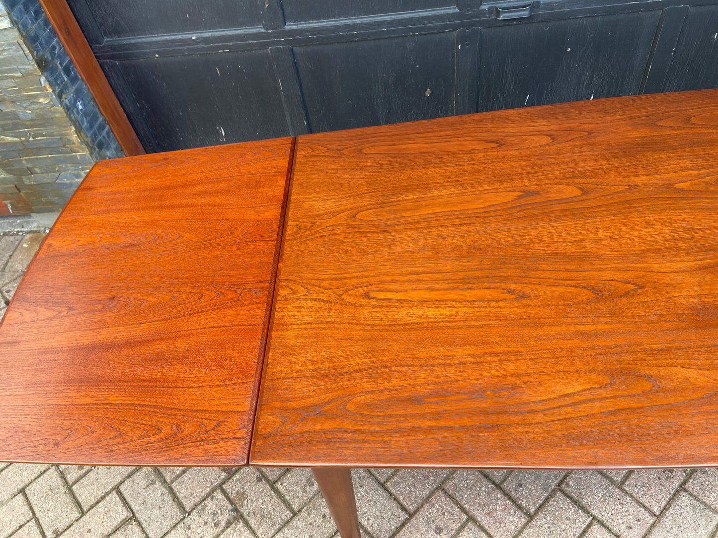 REFINISHED Danish MCM Teak Drop Leaf Table by Arne Vodder for Vamo 54.5"-97.5"