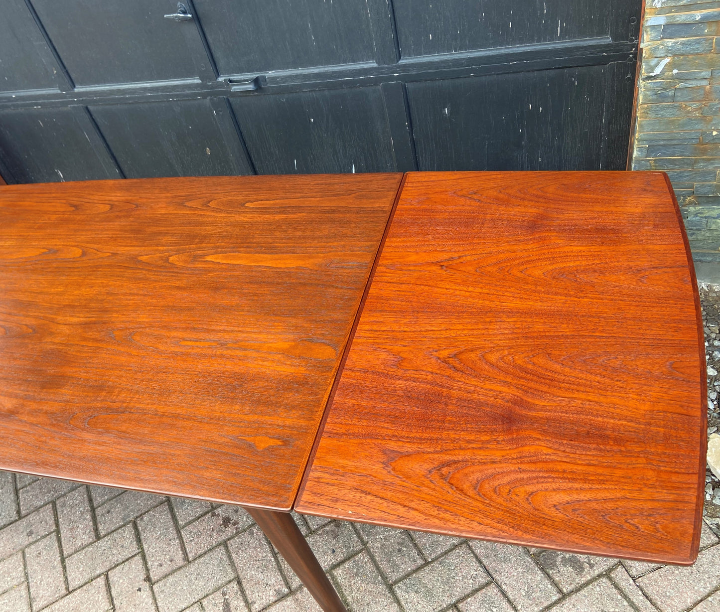 REFINISHED Danish MCM Teak Drop Leaf Table by Arne Vodder for Vamo 54.5"-97.5"