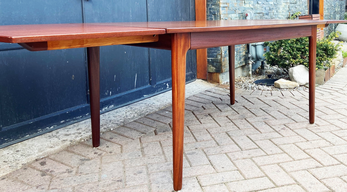 REFINISHED Danish MCM Teak Drop Leaf Table by Arne Vodder for Vamo 54.5"-97.5"