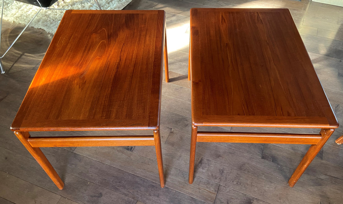 REFINISHED Danish Mid Century Modern Teak Accent Table by Trioh (2 available)
