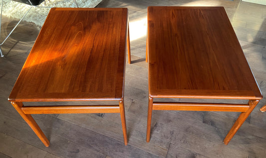 REFINISHED Danish Mid Century Modern Teak Accent Table by Trioh (2 available)