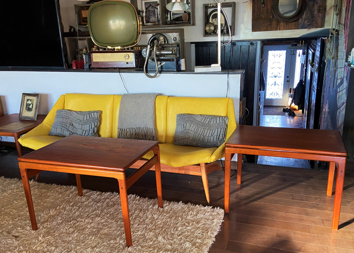REFINISHED Danish Mid Century Modern Teak Accent Table by Trioh (2 available)