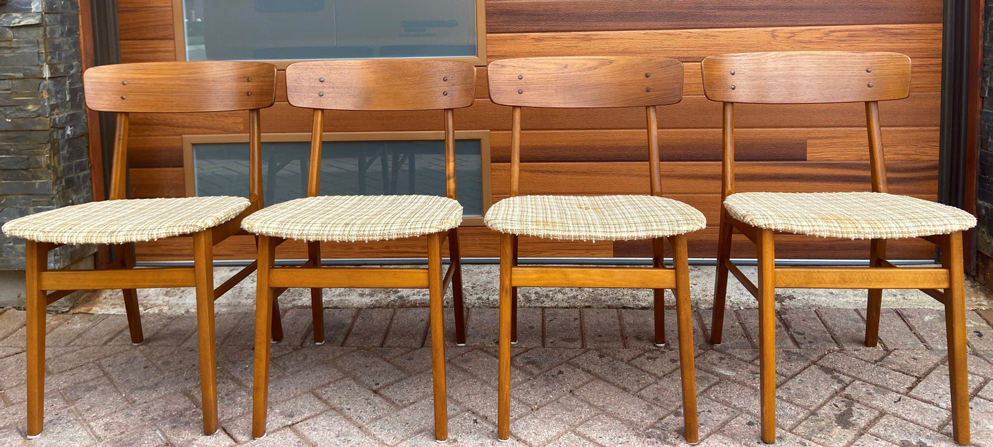 4 Danish Mid Century Modern Teak Chairs by Farstrup, will be REUPHOLSTERED