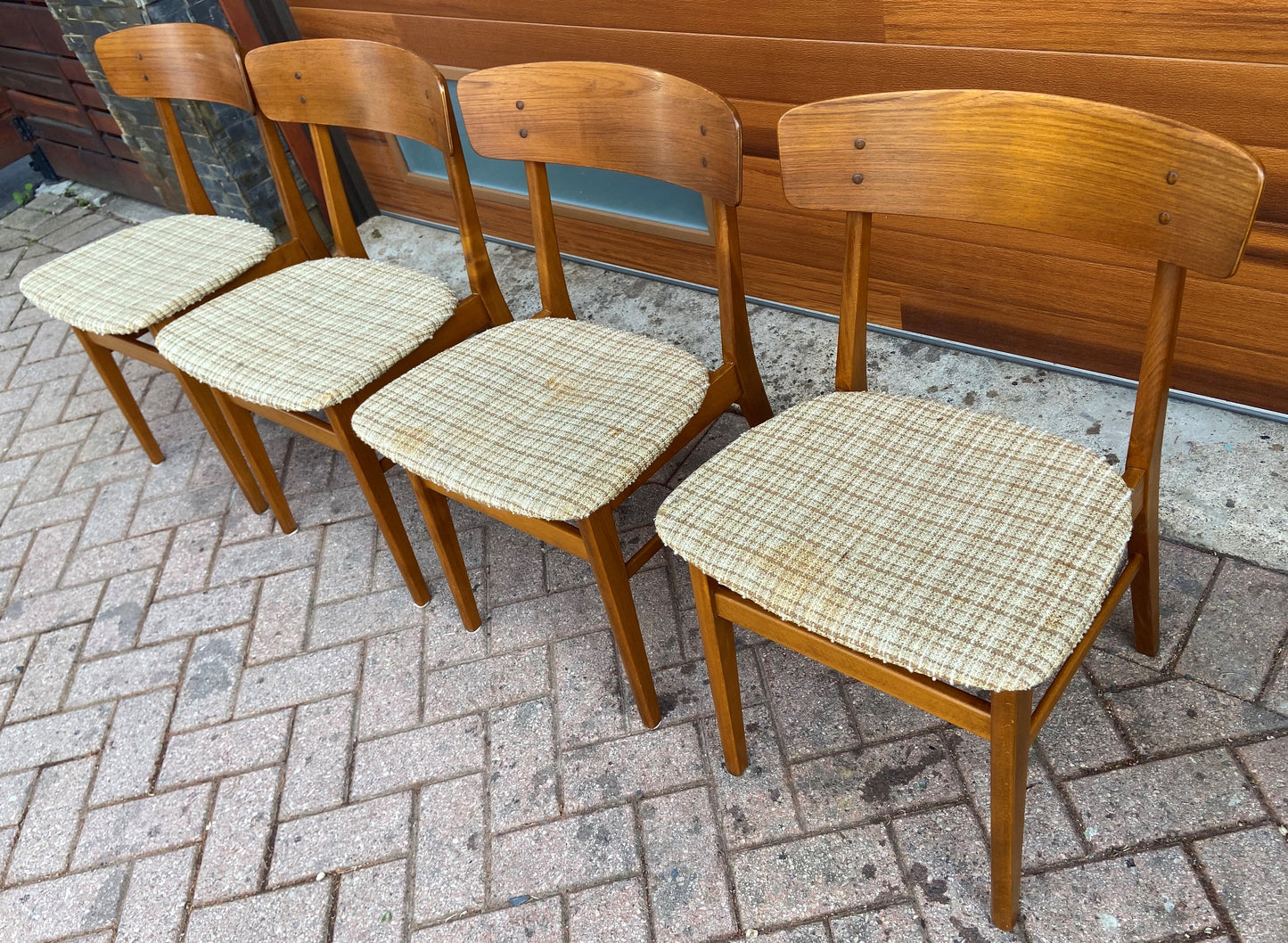 4 Danish Mid Century Modern Teak Chairs by Farstrup, will be REUPHOLSTERED