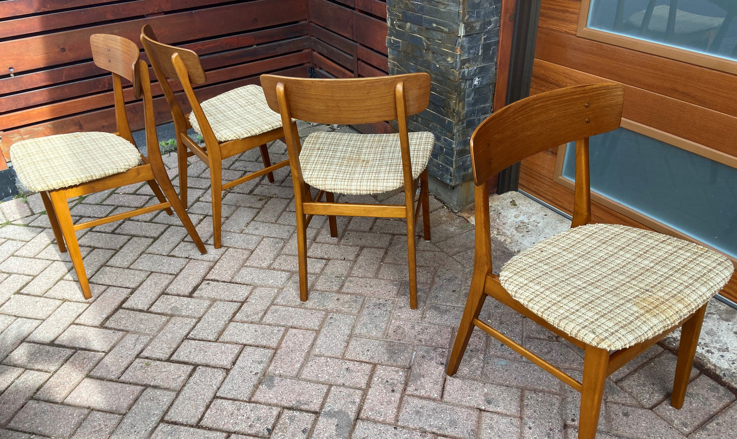 4 Danish Mid Century Modern Teak Chairs by Farstrup, will be REUPHOLSTERED