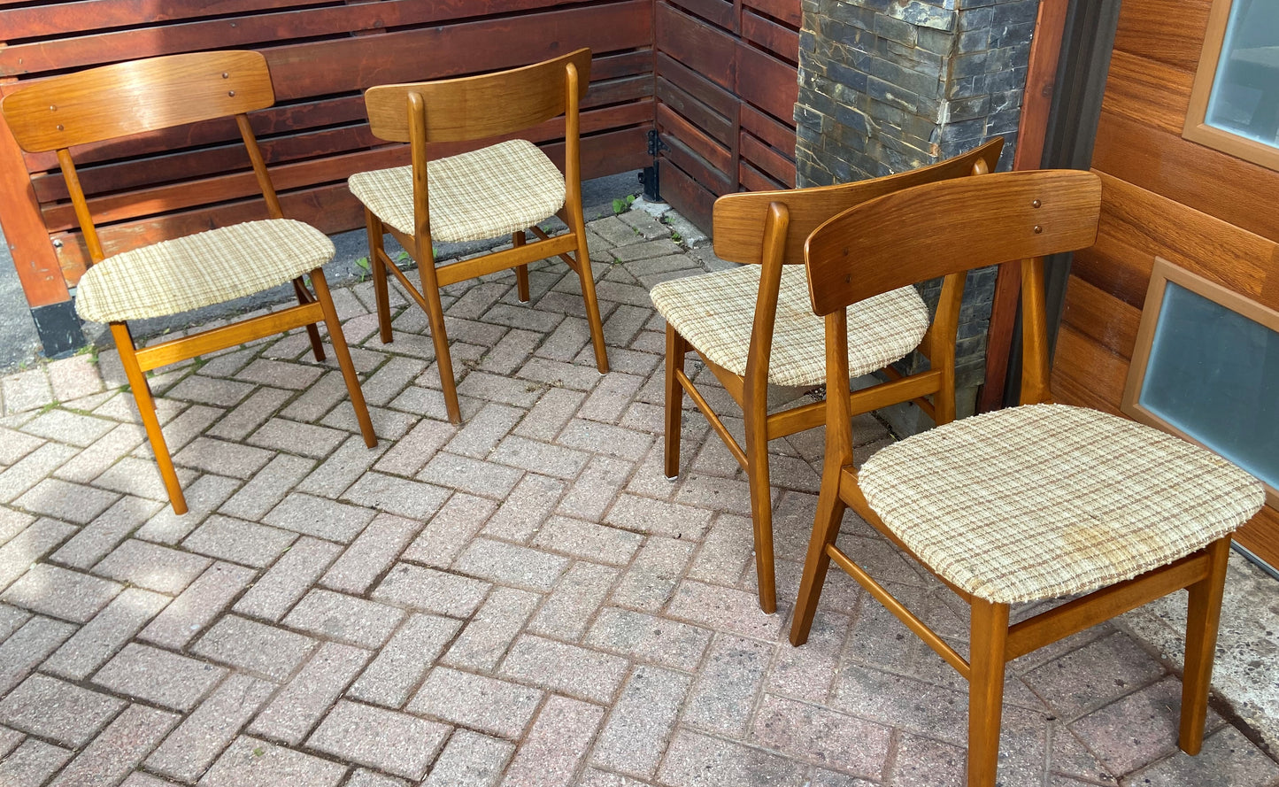 4 Danish Mid Century Modern Teak Chairs by Farstrup, will be REUPHOLSTERED