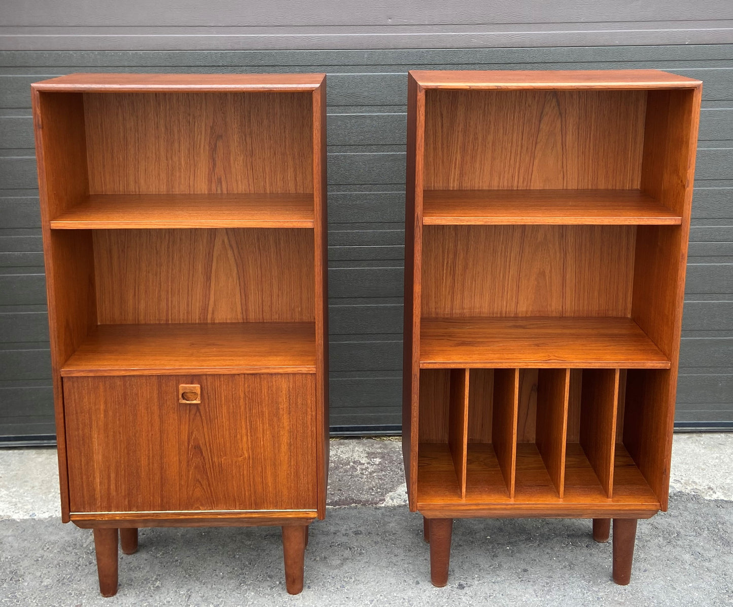 REFINISHED Danish MCM Record Cabinet, compact