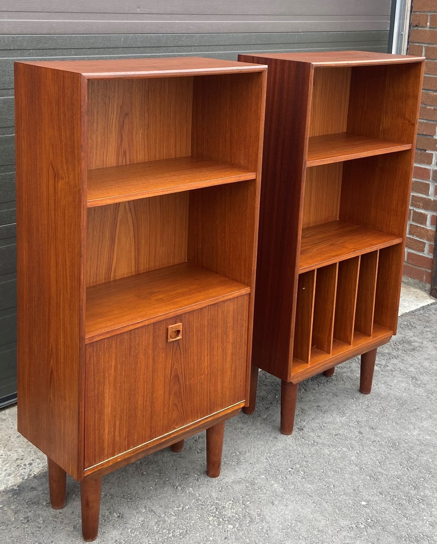 REFINISHED Danish MCM Record Cabinet, compact