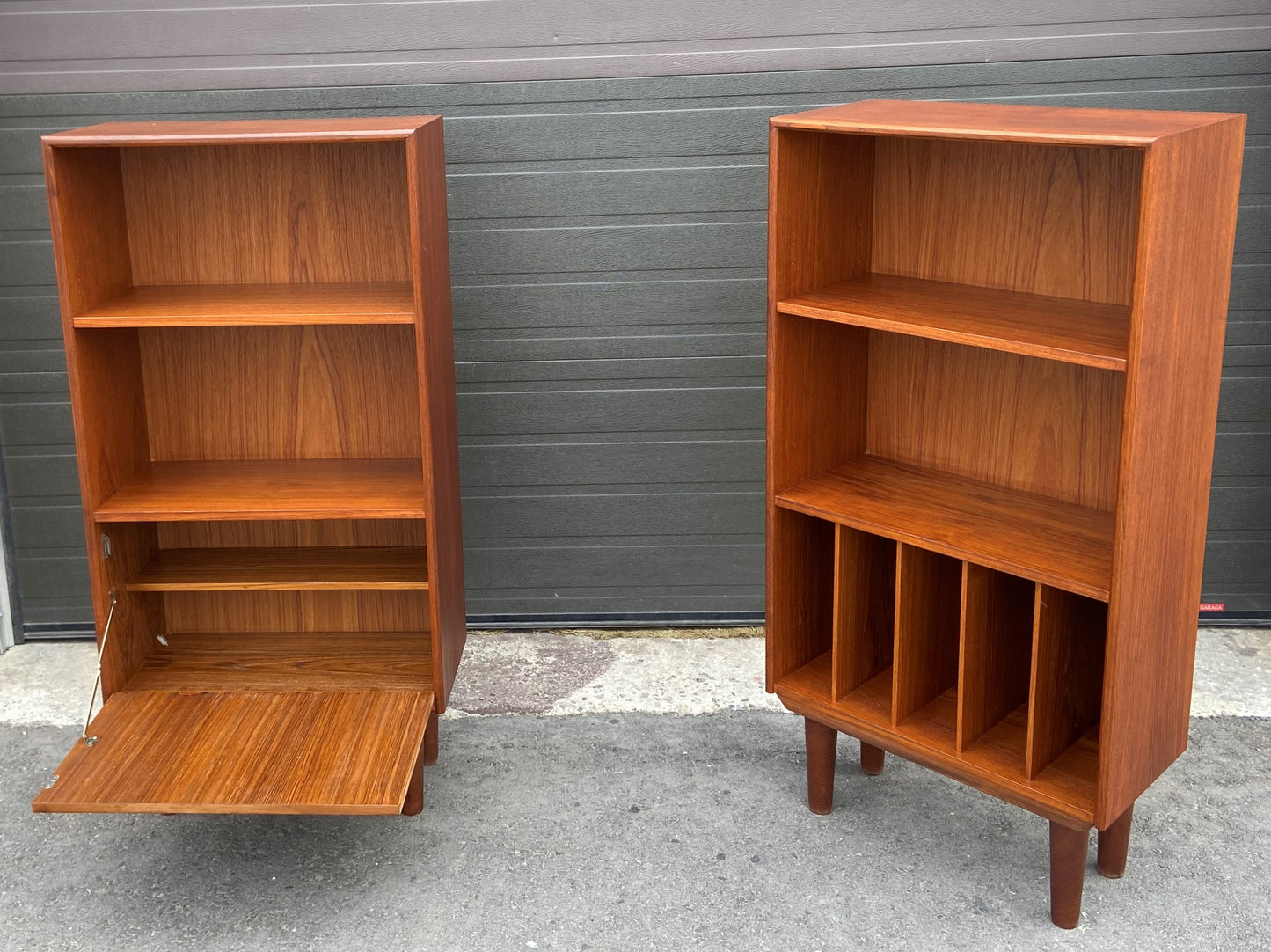 REFINISHED Danish MCM Record Cabinet, compact