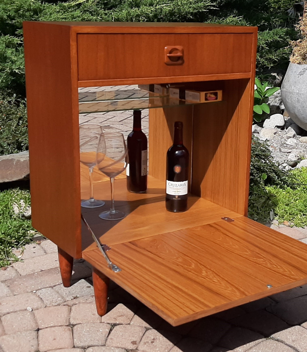 REFINISHED Danish Mid Century Modern Teak Bar Cabinet Small – Mid ...