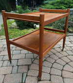 REFINISHED Danish Mid Century Modern Teak Bar Cart, Perfect 4