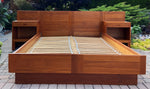 REFINISHED Danish Mid Century Modern Teak Bed Queen w Nightstands by E.Jakobsen SKIVE 2