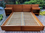 REFINISHED Danish Mid Century Modern Teak Bed Queen w Nightstands by E.Jakobsen SKIVE 3