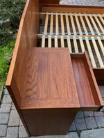 REFINISHED Danish Mid Century Modern Teak Bed Queen w Nightstands by E.Jakobsen SKIVE 7
