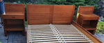 REFINISHED Danish Mid Century Modern Teak Bed Queen w Nightstands by E.Jakobsen SKIVE 8