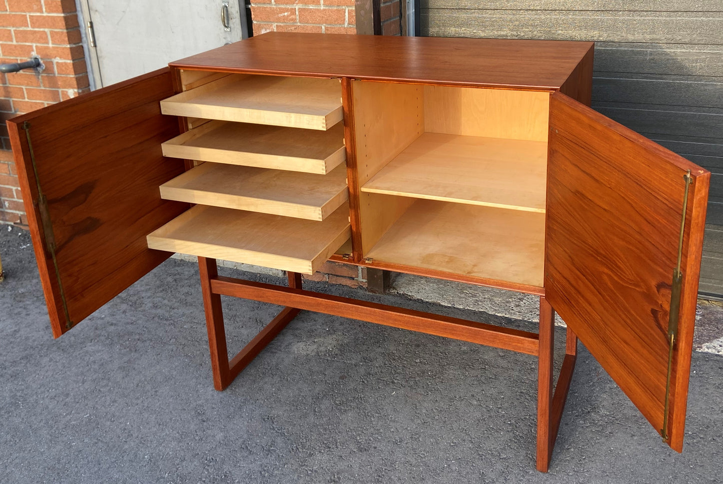 REFINISHED Danish MCM Teak Cabinet by Peter Hvidt and Orla Molgaard-Nielsen, Perfect