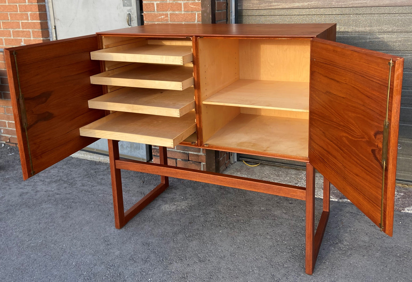 REFINISHED Danish MCM Teak Cabinet by Peter Hvidt and Orla Molgaard-Nielsen, Perfect