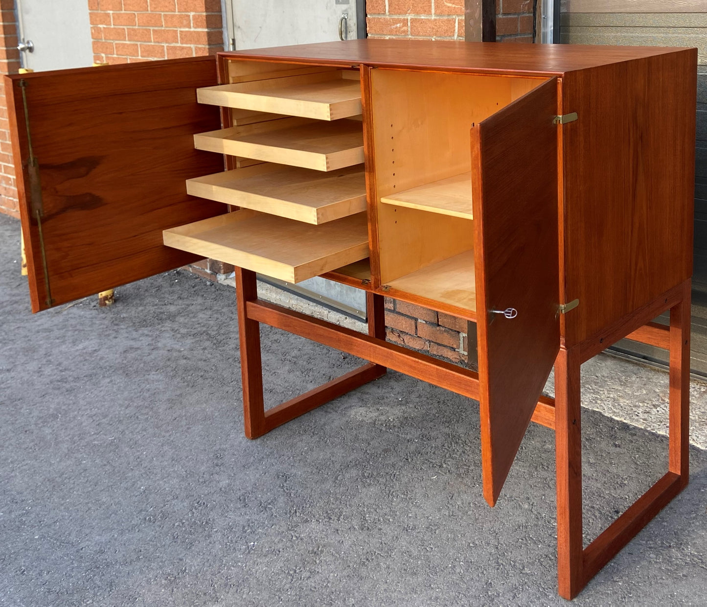 REFINISHED Danish MCM Teak Cabinet by Peter Hvidt and Orla Molgaard-Nielsen, Perfect