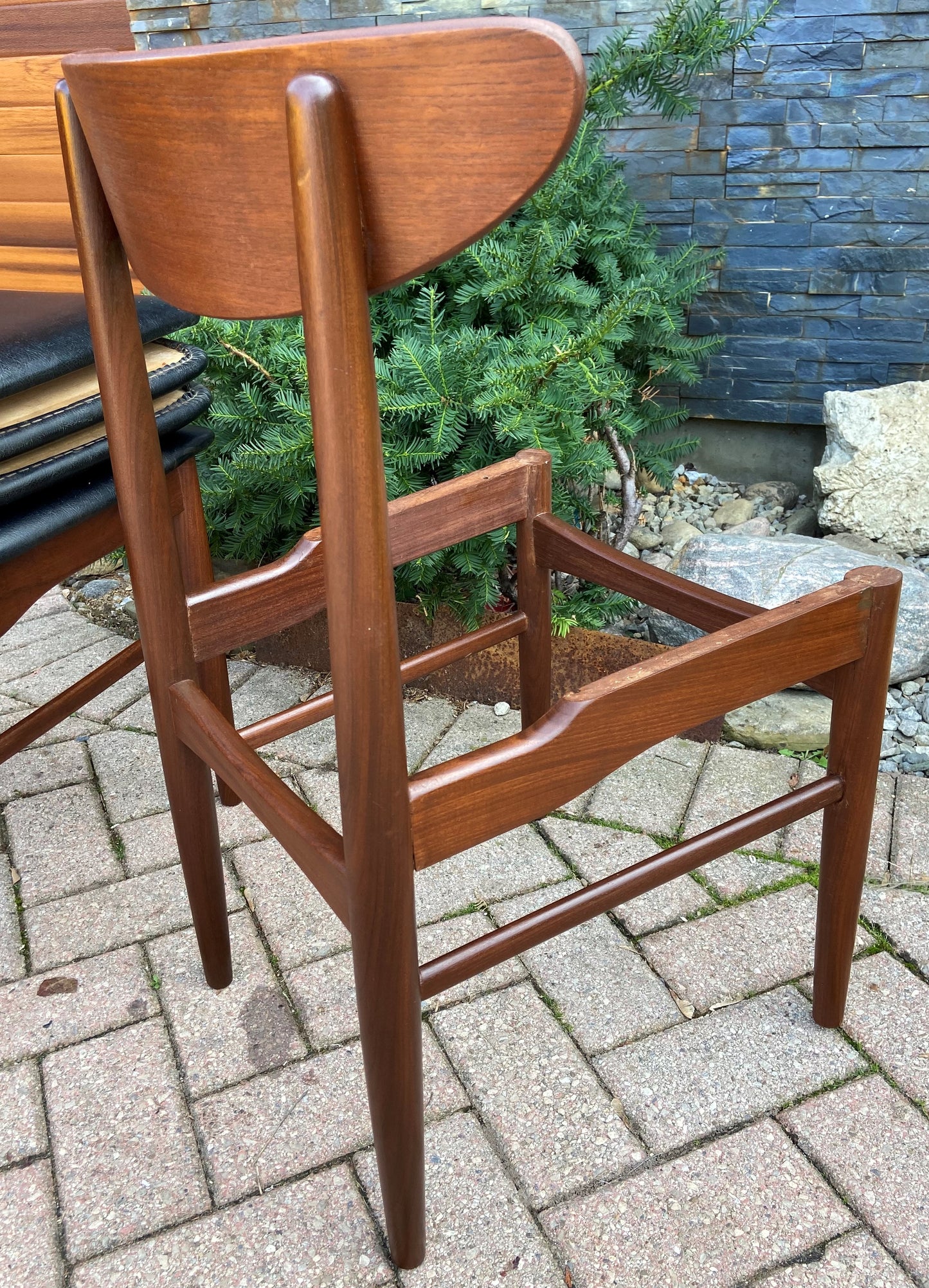 4 RESTORED Danish Mid Century Modern Teak Chairs by E.W. Bach, Model 57-7718