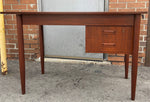 REFINISHED Danish Mid Century Modern Teak Desk Free Standing, Compact 2