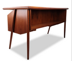 REFINISHED Danish MCM Teak Desk with Bookcase Back by G. Tibergaard 2