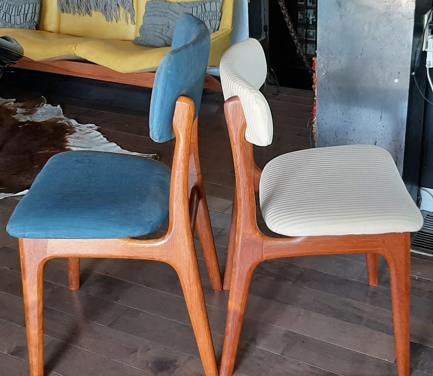 6 Danish MCM Teak Chairs RESTORED, perfect, ready for new upholstery, each $249 - Mid Century Modern Toronto