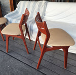 4 REFINISHED Danish Mid Century Modern teak chairs 9