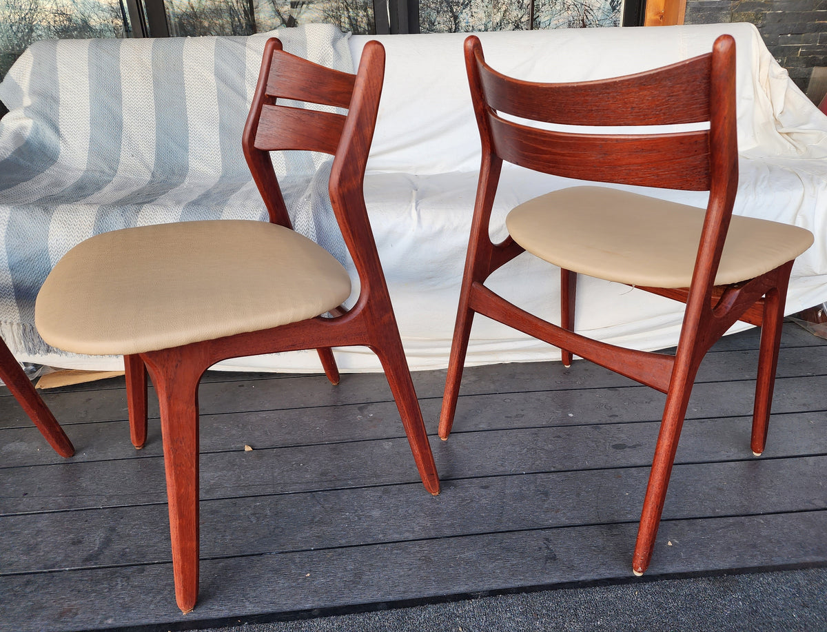 4 REFINISHED Danish Mid Century Modern teak chairs