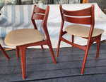 4 REFINISHED Danish Mid Century Modern teak chairs 7
