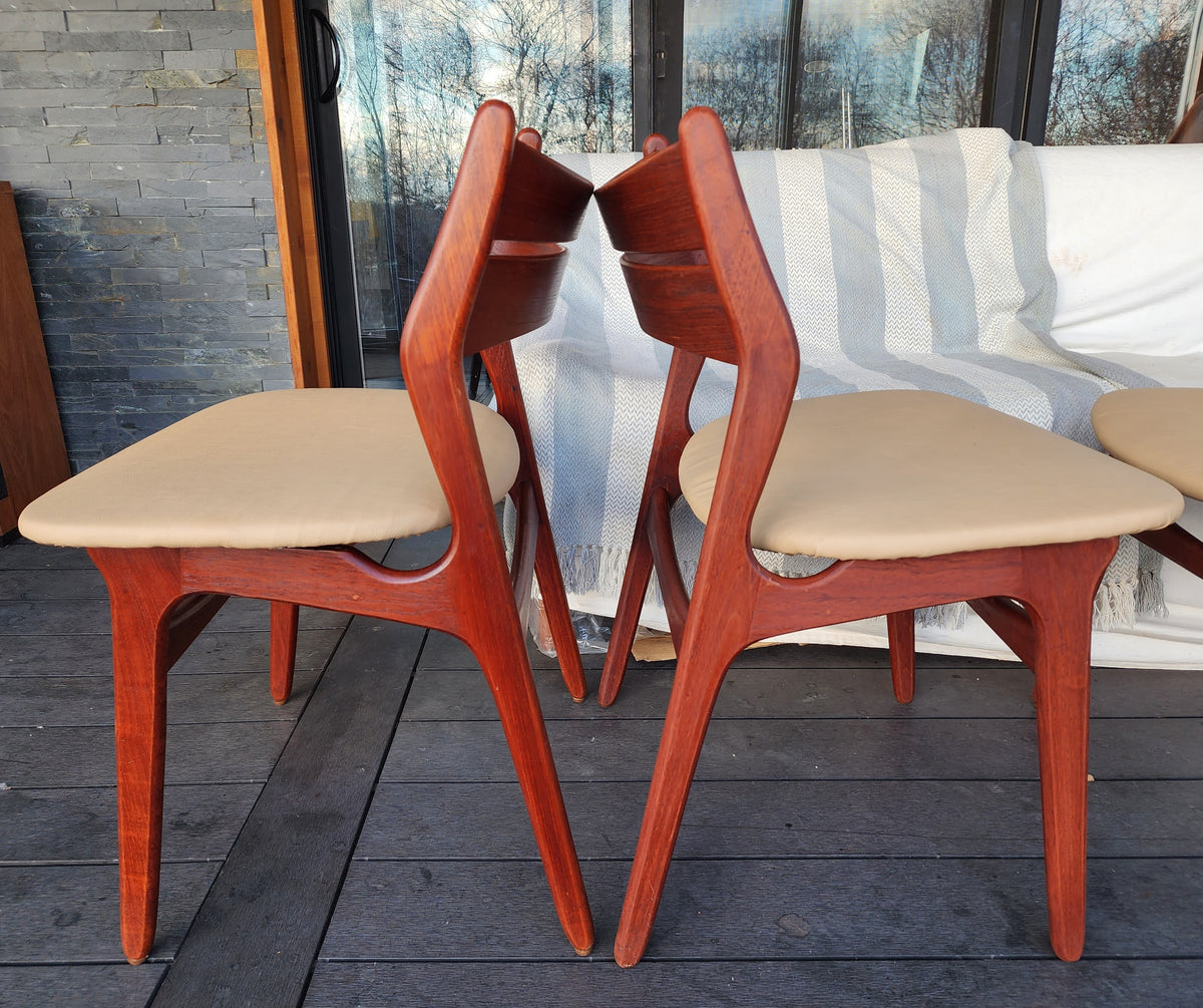4 REFINISHED Danish Mid Century Modern teak chairs