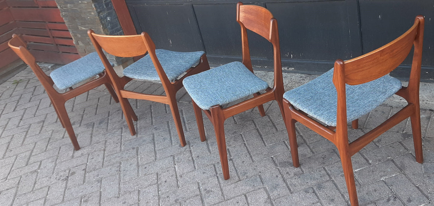 4 Danish MCM Teak Chairs by Erik Buch REFINISHED