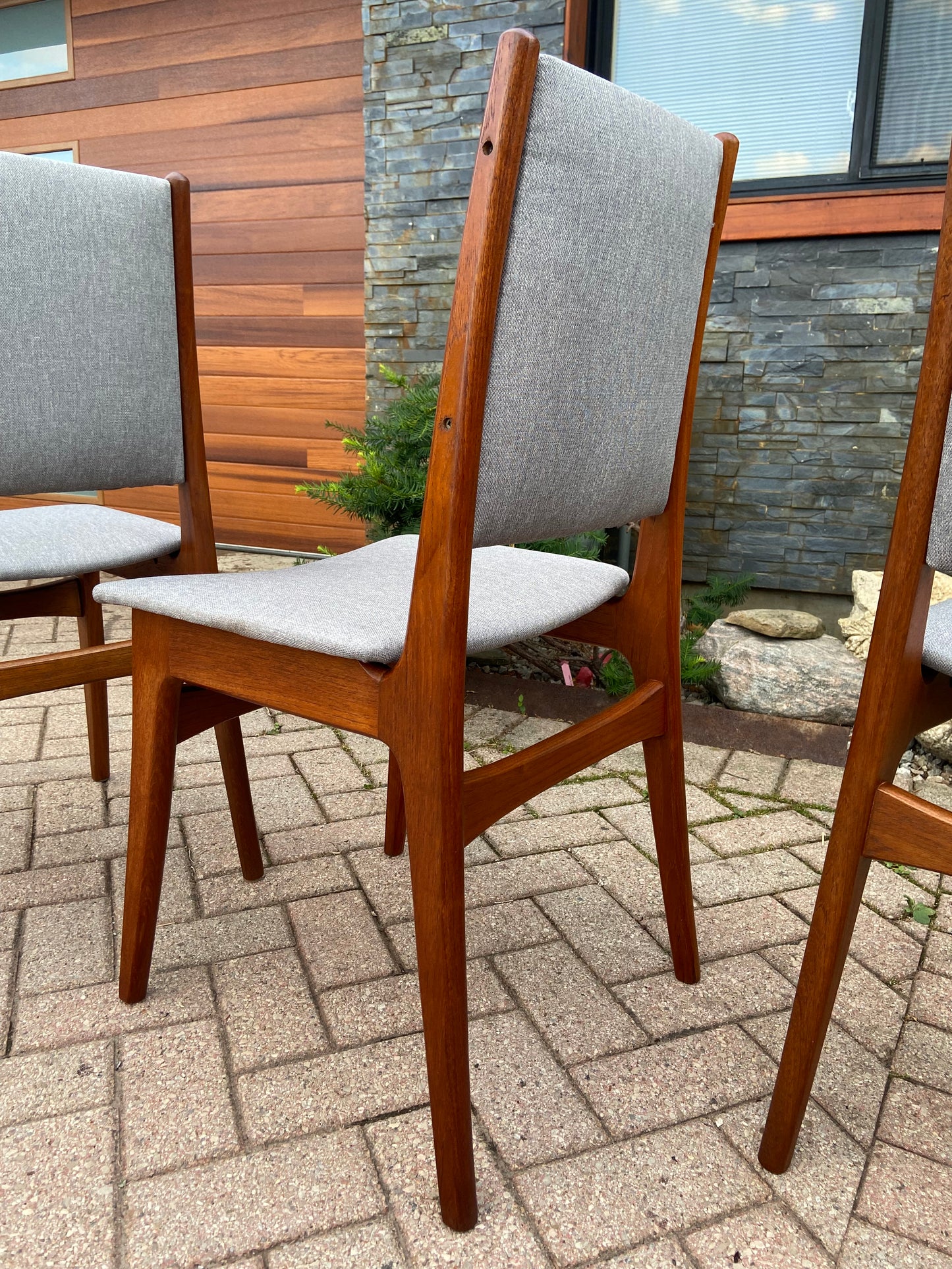 4 REFINISHED Danish Mid Century Modern Teak Chairs